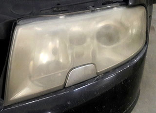 Смутні фари до шліфування.