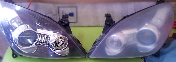 Фари "до і після" відновлення.